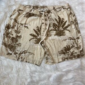 Banana Republic deck Beige and Brown Linen-Blend Shorts